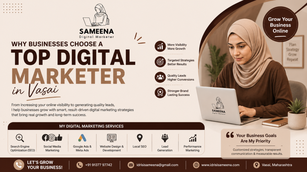 Sameena Idrisi | Why Businesses Choose a Top Digital Marketer in Vasai